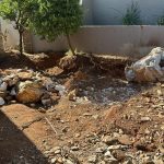rubble removal and sensitive rock breaking next to house foundation for installation of pool